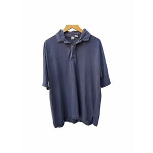 Cherokee Blue Short Sleeve Polo Shirt Large 100% Cotton